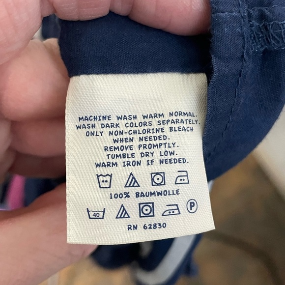 Lands end‎ Striped Navy and Pink Kids Dress girls size 8 - Picture 9 of 11